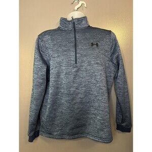 Under Armour Pullover Mens Medium Blue ColdGear Quarter Zip Fleece Athletic